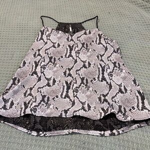 Express Black and White Snake Print Top